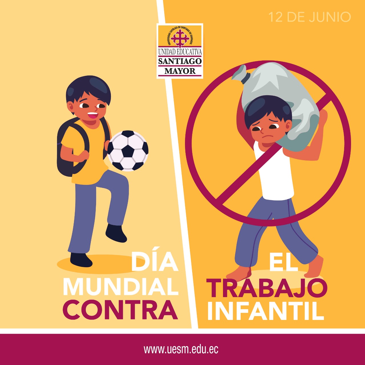 Día Mundial Contra El Trabajo Infantil Unidad Educativa Santiago Mayor Día Mundial Contra El Trabajo Infantil Unidad Educativa Santiago Mayor